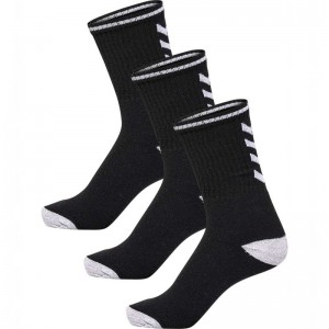 Hummel 3-pack Single Stripe Crew Strumpor Dam Svarta | 819665-213