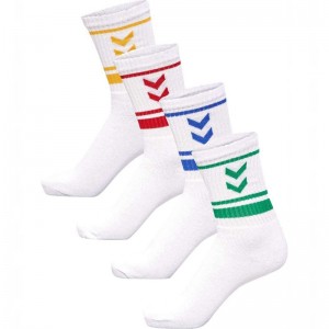 Hummel 4 Pack Triple Stripe Crew Strumpbyxor Dam Vita | 561926-048