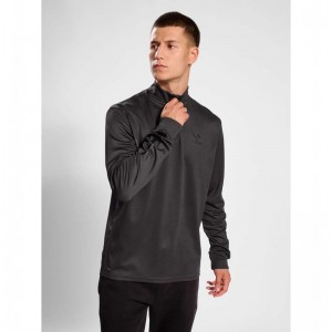 Hummel Active Pl Half Zip T-shirt Herr Svarta | 404747-040