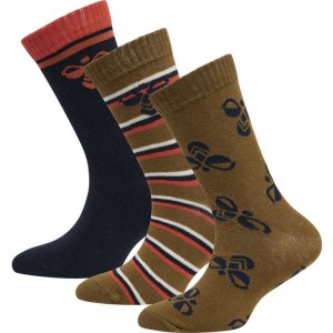 Hummel Alfie 3-pack Strumpor Barn Olivgröna | 552537-958