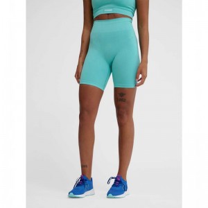 Hummel Alive Seamless High Waist Shorts Dam Blå | 796917-868