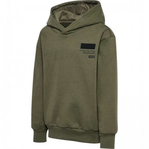 Hummel Archie Hoodie Barn Olivgröna | 401014-563