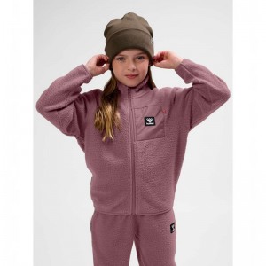 Hummel Atlas Fleece Zip Jackor Barn Rosa | 121298-590