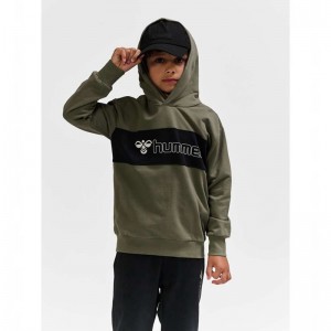 Hummel Atlas Hoodie Barn Olivgröna | 915206-693