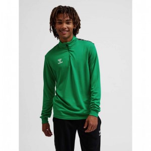 Hummel Authentic Half Zip Sweat Shorts Herr Gröna | 762716-931