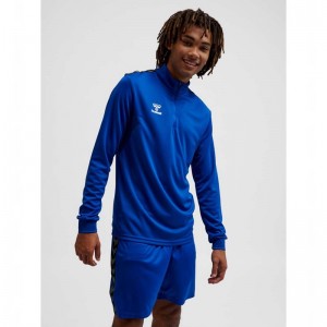 Hummel Authentic Half Zip Sweat Tröjor Herr Blå | 265499-971