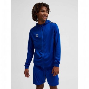 Hummel Authentic Pl Zip Hoodie Herr Blå | 831755-689