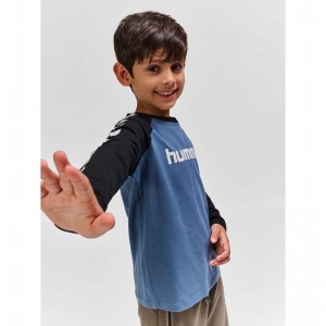 Hummel Boys L/S T-shirt Barn Blå | 549593-436
