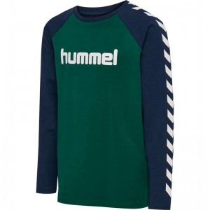 Hummel Boys L/S T-shirt Barn Gröna | 878079-345