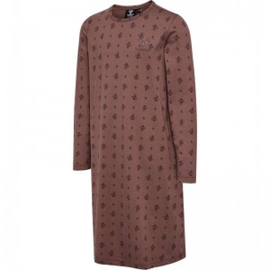 Hummel Carolina Night L/S Klänning Barn Bruna | 346677-057