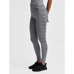 Hummel Ci Seamless Mid Waist Strumpbyxor Dam Grå | 238248-675
