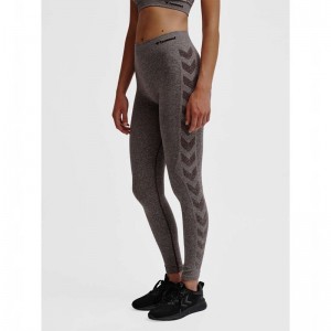 Hummel Ci Seamless Mid Waist Strumpbyxor Dam Grå | 105327-379