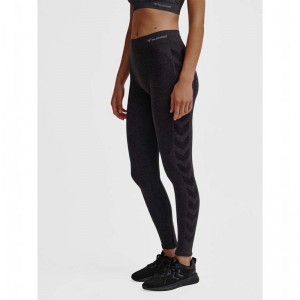Hummel Ci Seamless Mid Waist Strumpbyxor Dam Svarta | 284634-624