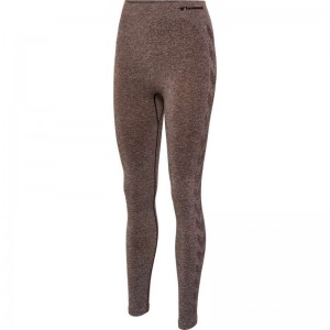 Hummel Ci Seamless Mid Waist Strumpbyxor Dam Choklad | 132978-350