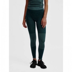 Hummel Clea Seamless Mid Waist Strumpbyxor Dam Gröna | 978668-274