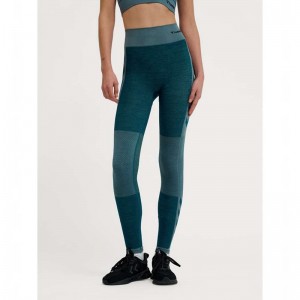 Hummel Clea Seamless Mid Waist Strumpbyxor Dam Blå | 932816-457