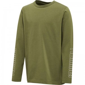Hummel Cloud L/S T-shirt Barn Olivgröna | 979878-510