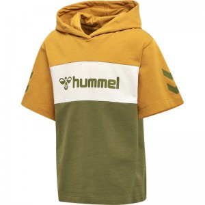 Hummel Cloud S/S Hoodie Barn Olivgröna | 525037-250