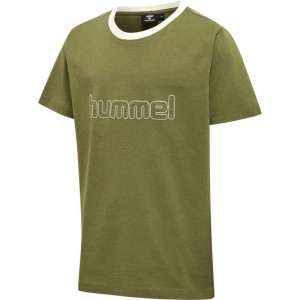 Hummel Cloud S/S T-shirt Barn Olivgröna | 773598-561