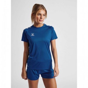 Hummel Core Xk Core Poly S/S T-shirt Dam Blå | 931095-674