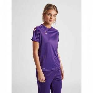 Hummel Core Xk Core Poly S/S T-shirt Dam Lila | 221345-398