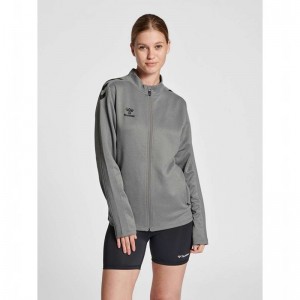 Hummel Core Xk Poly Zip Sweat Tröjor Dam Grå | 789395-338