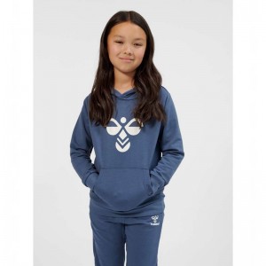 Hummel Cuatro Hoodie Barn Blå | 803842-177
