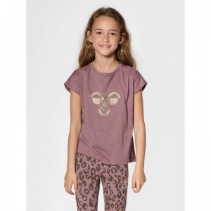 Hummel Diez S/S T-shirt Barn Rosa | 059286-825