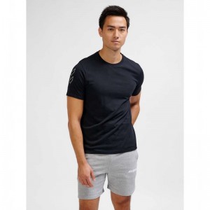 Hummel Elemental Chevron Cotton T-shirt Herr Svarta | 152104-089