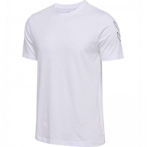 Hummel Elemental Chevron Cotton T-shirt Herr Vita | 880428-944