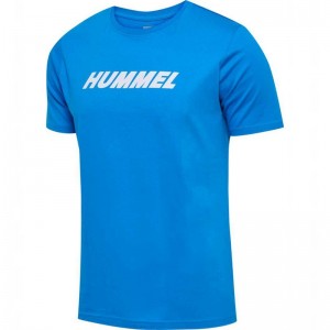 Hummel Elemental Logo Cotton T-shirt Herr Blå | 598762-342