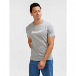 Hummel Elemental Logo Cotton T-shirt Herr Grå | 902248-014
