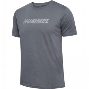 Hummel Elemental Logo Cotton T-shirt Herr Grå | 046292-106