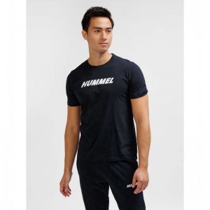 Hummel Elemental Logo Cotton T-shirt Herr Svarta | 849416-738