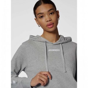Hummel Elemental Short Hoodie Dam Grå | 235203-983