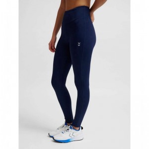 Hummel Fast High Waist Strumpbyxor Dam Marinblå | 298399-121
