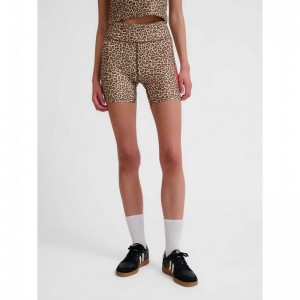 Hummel Fast Mid Waist Tight Shorts Dam Leopard | 926689-201