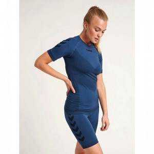 Hummel First Seamless S/S W Jersey Dam Marinblå | 562335-970