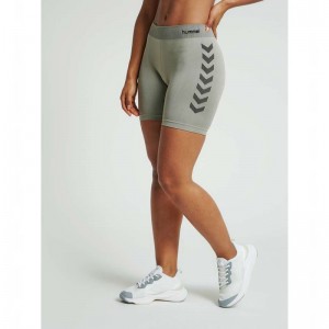 Hummel First Seamless Tr Sht Tigh W Hoodie Dam Grå | 514451-865