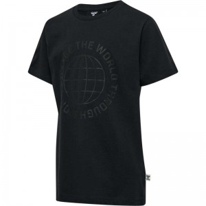 Hummel Global S/S T-shirt Barn Svarta | 354690-146