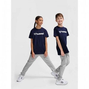 Hummel Go 2.0 Logo S/S T-shirt Barn Marinblå | 898404-430