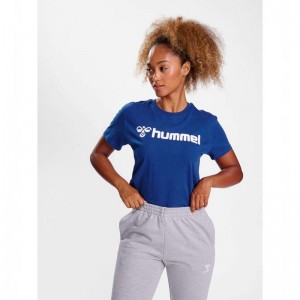 Hummel Go 2.0 Logo S/S T-shirt Dam Blå | 121902-517