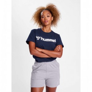 Hummel Go 2.0 Logo S/S T-shirt Dam Marinblå | 228877-887