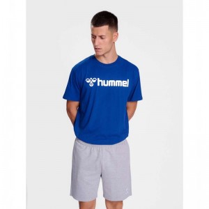 Hummel Go 2.0 Logo S/S T-shirt Herr Blå | 884314-348