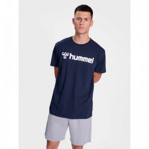 Hummel Go 2.0 Logo S/S T-shirt Herr Marinblå | 232312-507