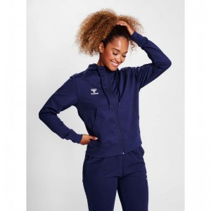 Hummel Go 2.0 Zip Hoodie Dam Marinblå | 894437-528