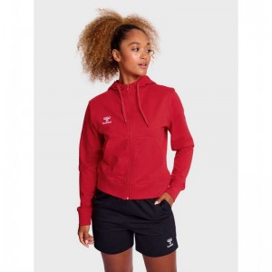 Hummel Go 2.0 Zip Hoodie Dam Röda | 194803-285