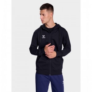 Hummel Go 2.0 Zip Hoodie Herr Svarta | 045483-206