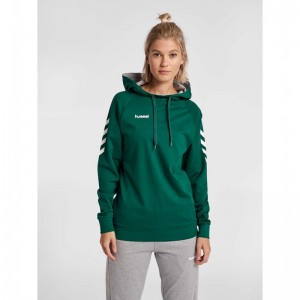 Hummel Go Cotton Hoodie Dam Gröna | 342721-358