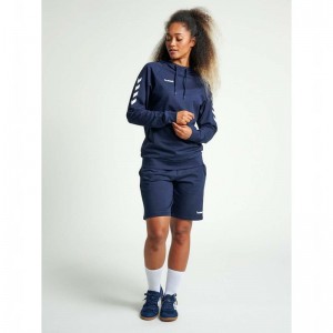 Hummel Go Cotton Hoodie Dam Marinblå | 721247-589